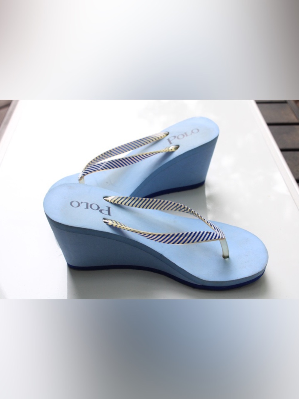 Y2K style Polo Ralph Lauren wedge flip flops - Picture 9 of 12
